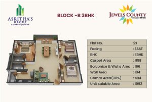 Asrithas Group Jewels County Floor Plan-Black B 3bhk 02