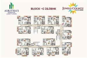 Asrithas Group Jewels County Floor Plan Black C 2&3bhk 03